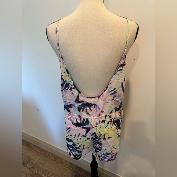 Victorias secret jumpsuit tie-dye shorts adjustable straps with pockets SZ XL - Picture 5 of 6